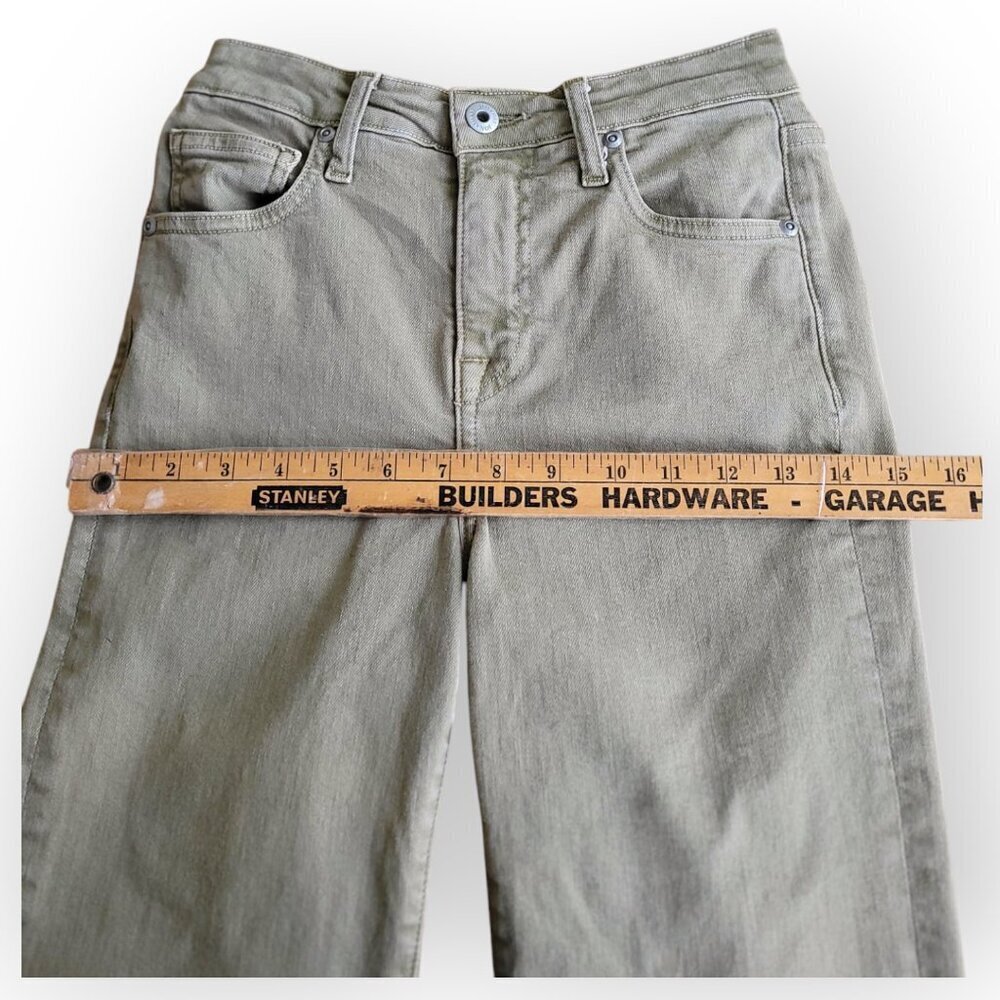 Jonathan Simkhai Green High Rise Frayed Hem Straight Leg Eco-Friendly Jeans 25 - Picture 13 of 16